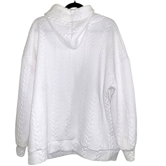 Plus Casual Cozy 100% Polyester Pocket Drop Drawstring Pullover - Picture 4 of 13